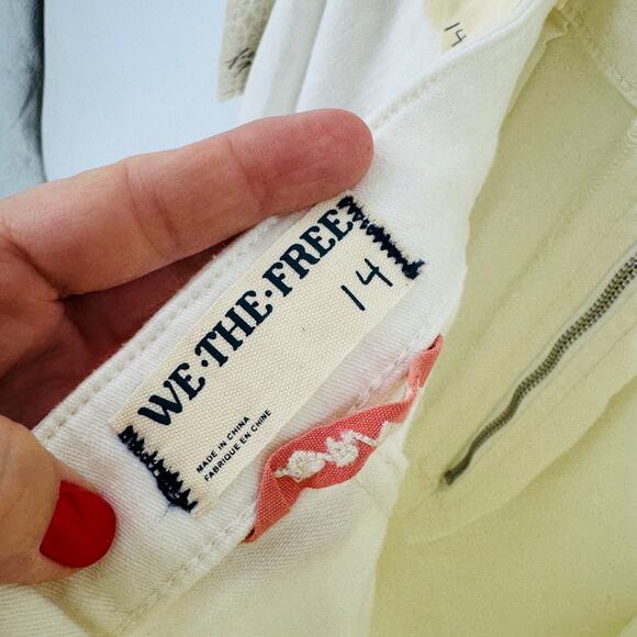 Free People We The Free CRVY 2nd Ave One Piece Ivory Denim Jumpsuit Sz 14 NWT - Picture 5 of 13